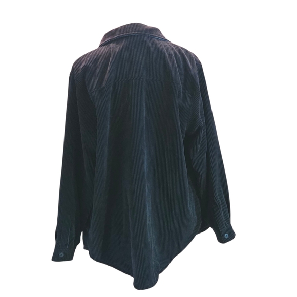 Love Tree Women's L Reversible Wide Wale Corduroy and Flannel Shacket Pockets - Picture 4 of 16